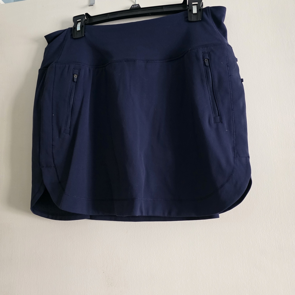 Navy Blue Skort with Zipper Pockets